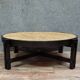 Roger Capron : grande table basse ronde en céramique et structure en bois