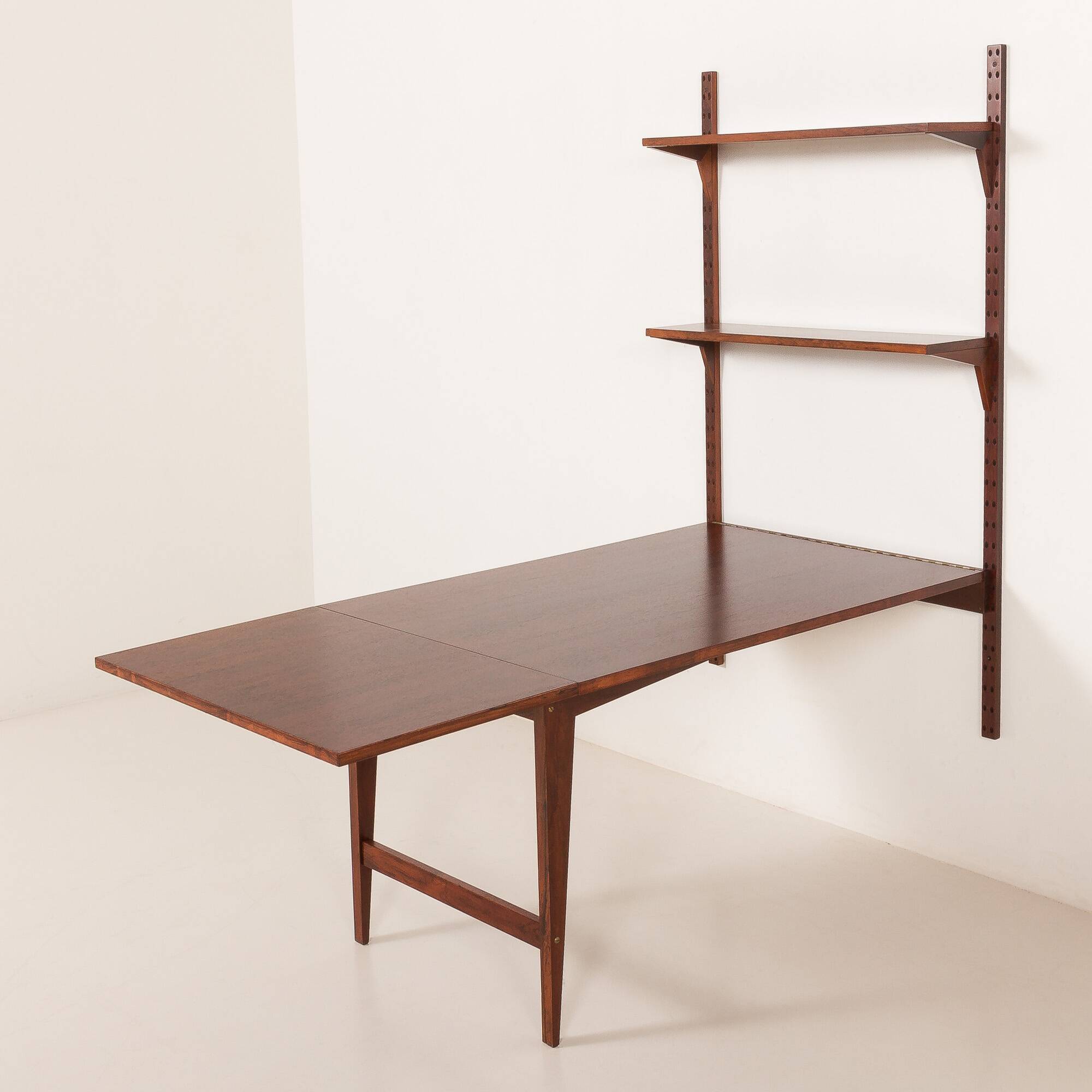 Poul Cadovius shelving wall unit with extendable  desk or a table for Cado,