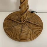 Vintage coco rattan bamboo floor lamp