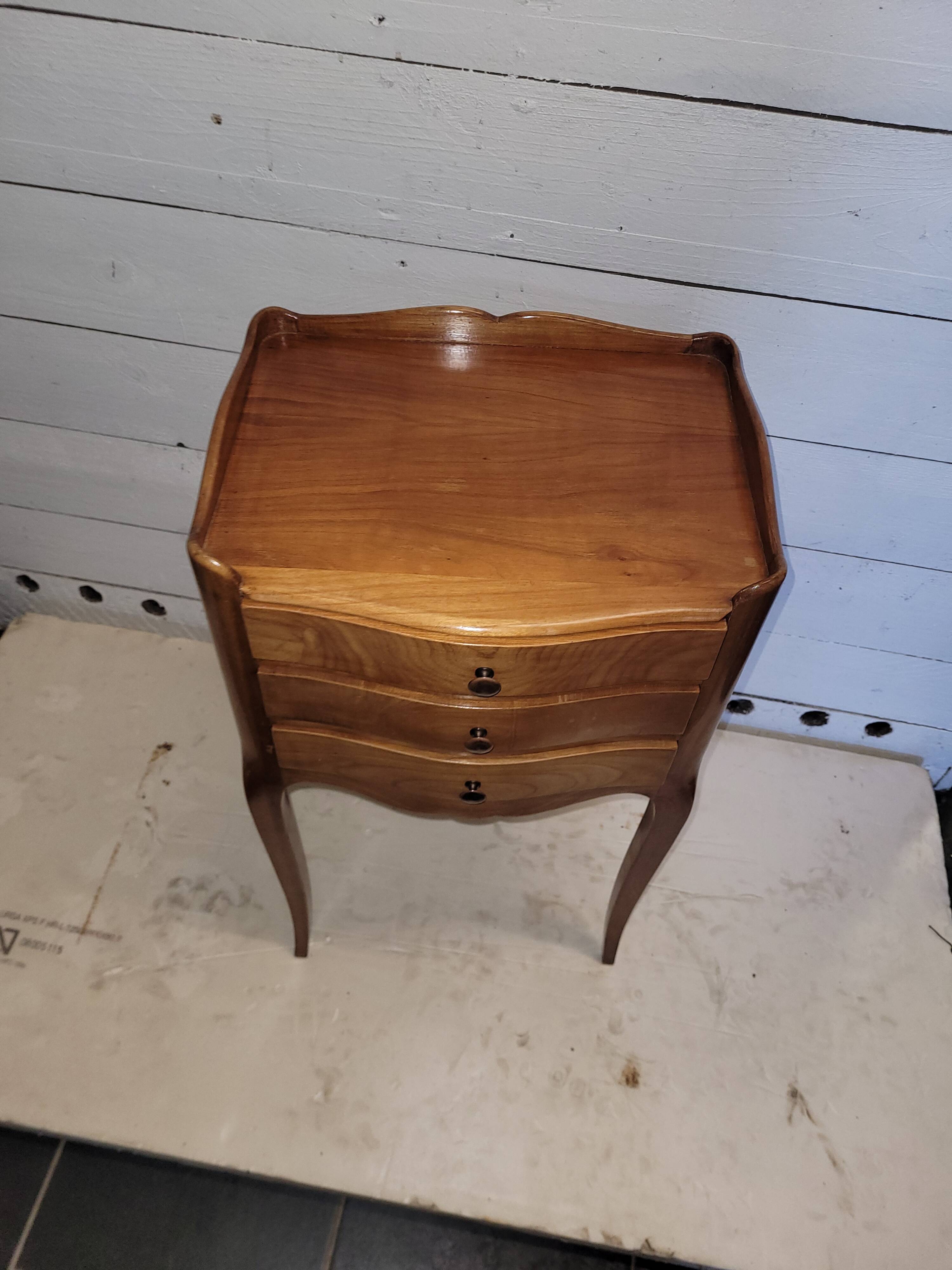 Louis XV style bedside table in cherry wood