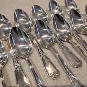 12 silver-plated dessert spoons, Ercuis silversmith, Louis XV 29