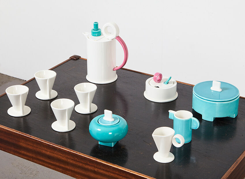 Marco Zanini Ceramic Coffee Set Hollywood Collection for Flavia Montelupe Italy 1980s