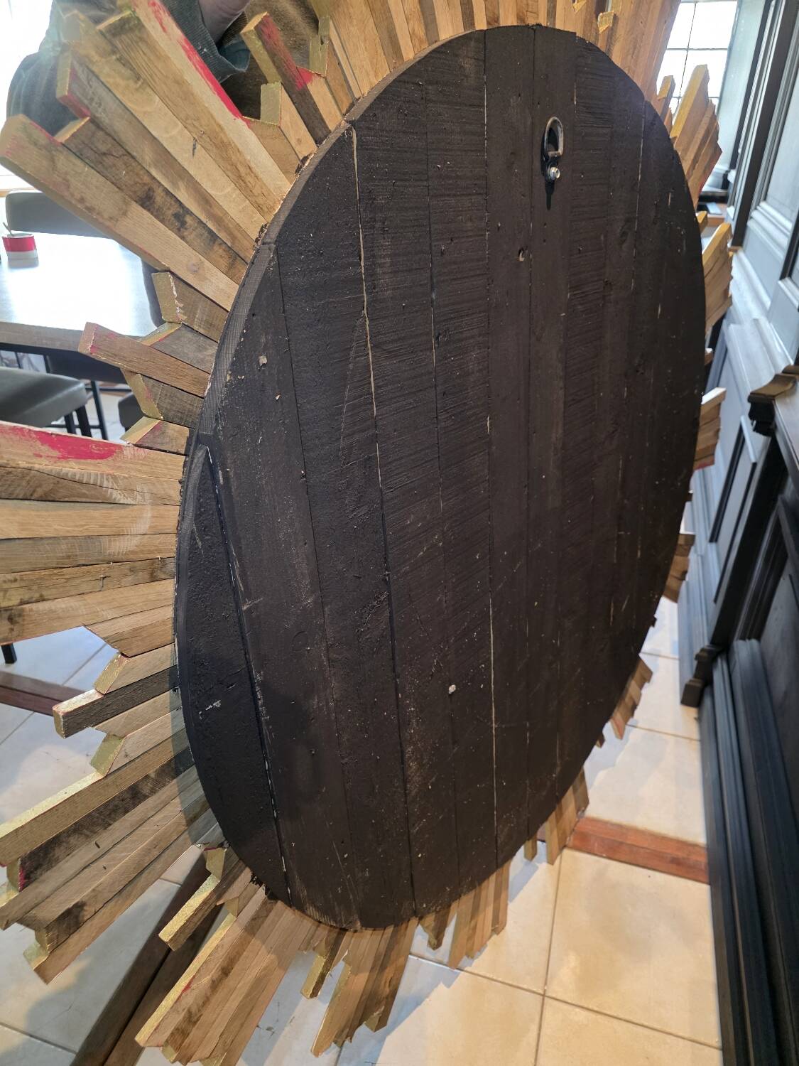 Monumental sun mirror in gilded oak 160 cm