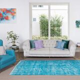 (147x262 cm) Traditional Vintage Hand Knotted Central Anatolian Area Rug Over-Dyed TEK0626