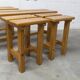 Ensemble 2 bancs et 2 tabourets en pin style montagnard 1970