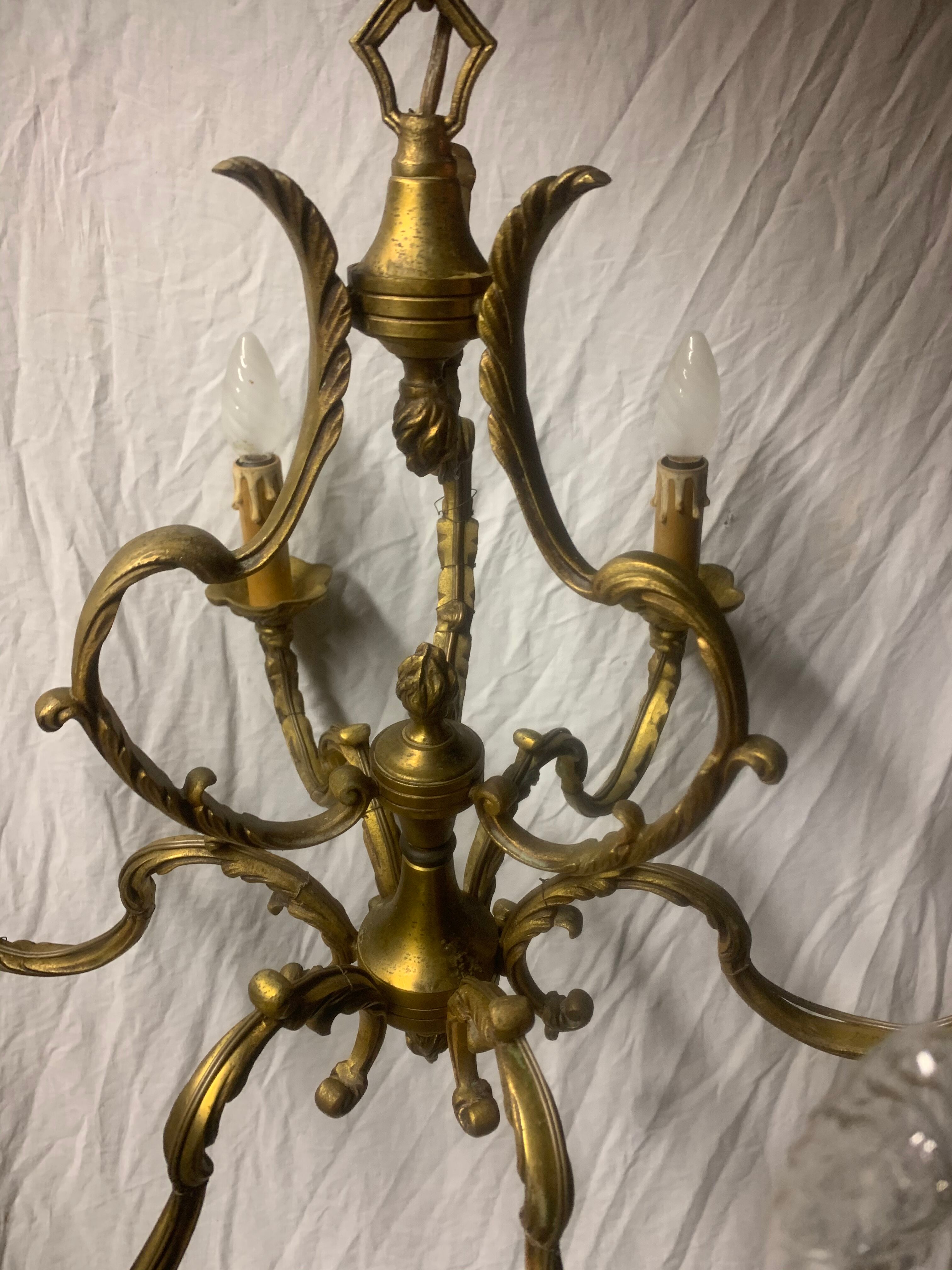 Bronze chandelier 6 branches