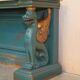 Antique hand-carved console circa 1880 with a marble top.