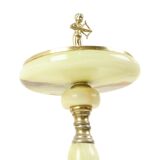 Decorative Vintage Standing Ashtray Made of Brass and Onyx Marble