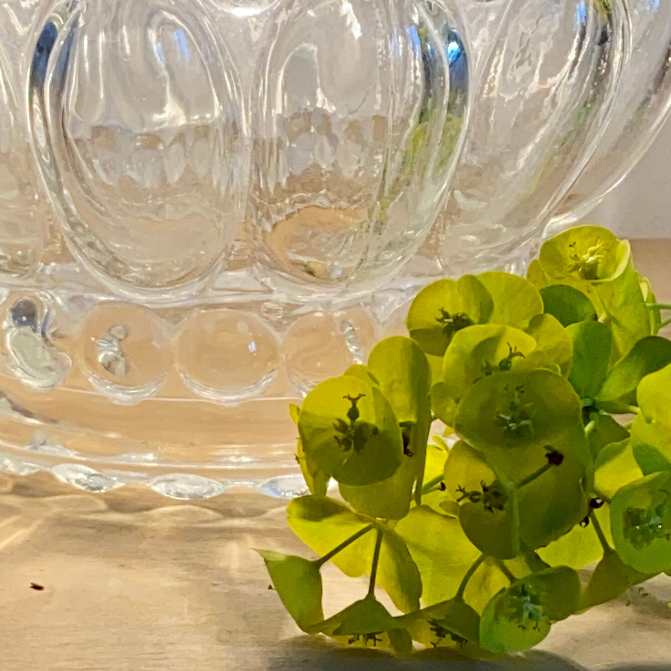 Vintage moulded glass tulip hand lamp