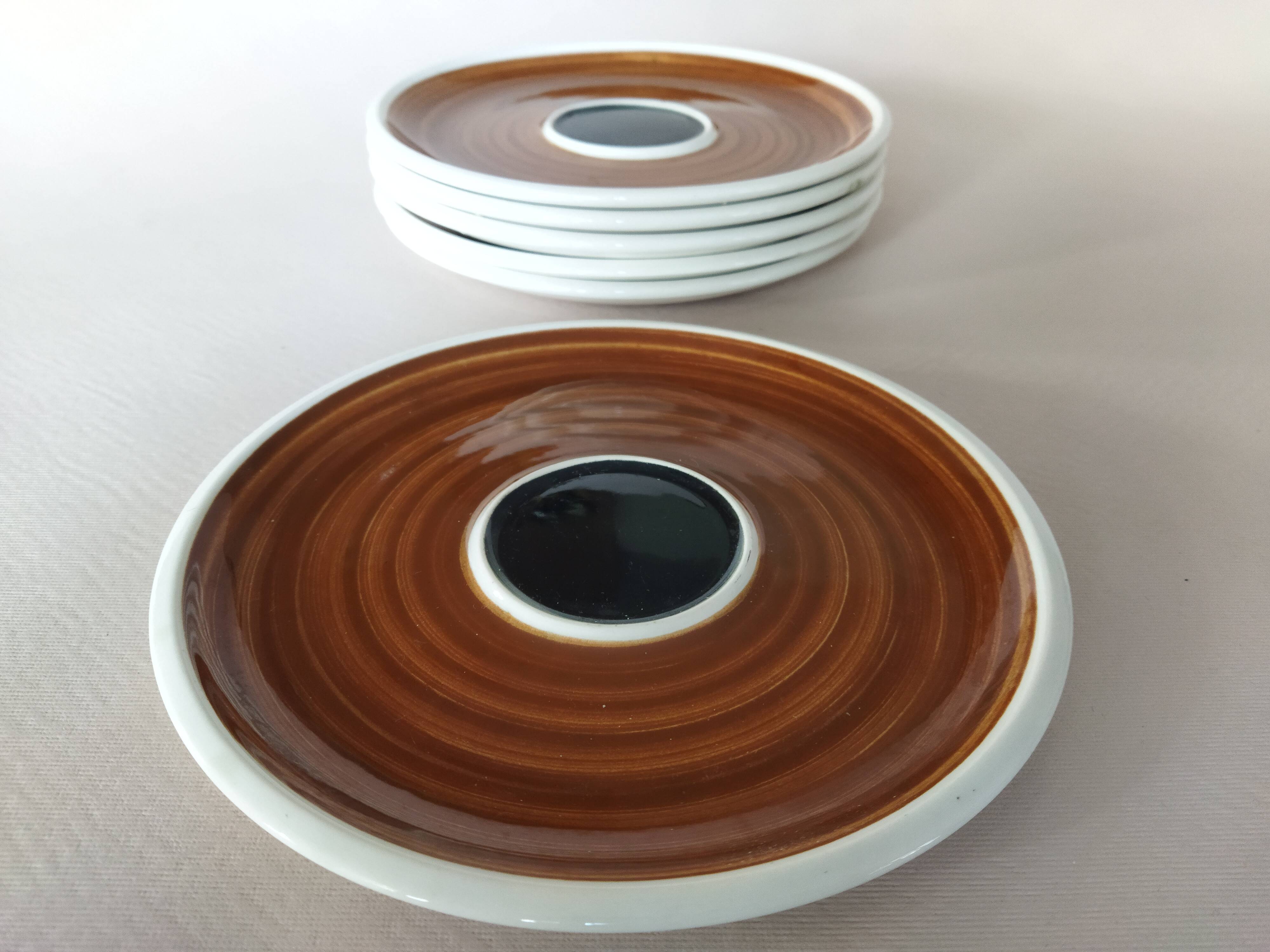 Lot de 6 soucoupes Kimono Boch La Louvière