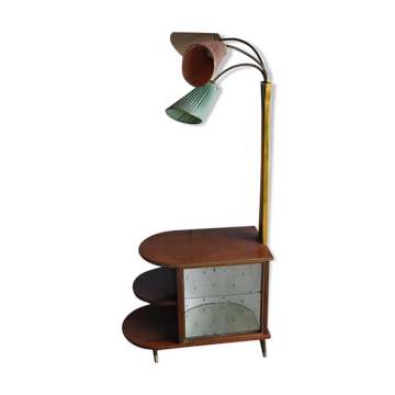 Bar à cocktail muni d'une lampe dans le style Art Déco en noyer