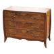 Chest of drawers from the 40s/50s in golden blond walnut 3 drawers feet compass