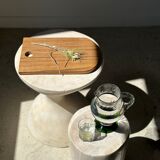 Rounded rectangular monoxyl teak cutting or presentation board L:34