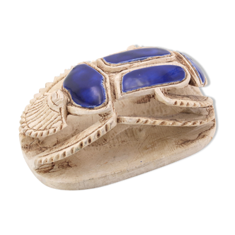 Egyptian blue scarab paperweight