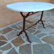 Former large parisian bistro table marble 1940s