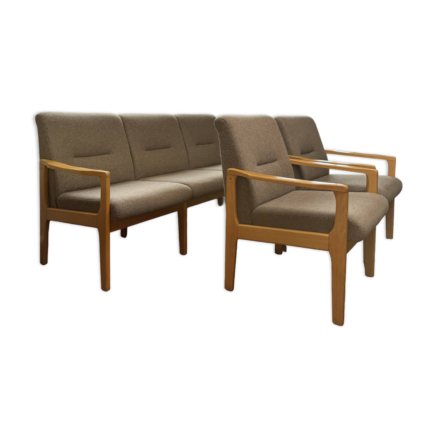 Vintage Wooden Seating Area / Sofa / Armchair