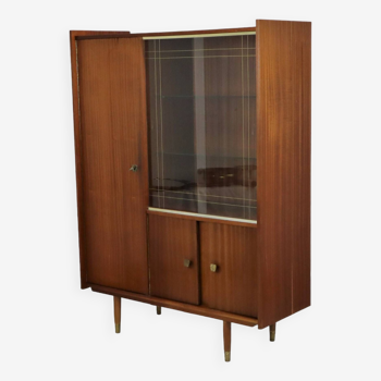 Vintage Highboard Cabinet Display Cabinet Teak Veneer Fifties Scandinavian Design