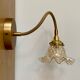 Wall lamp flexible cable tulip vintage amber glass