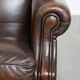 Comfortable and very beautiful set of 2 cow leather wingback armchairs in English style