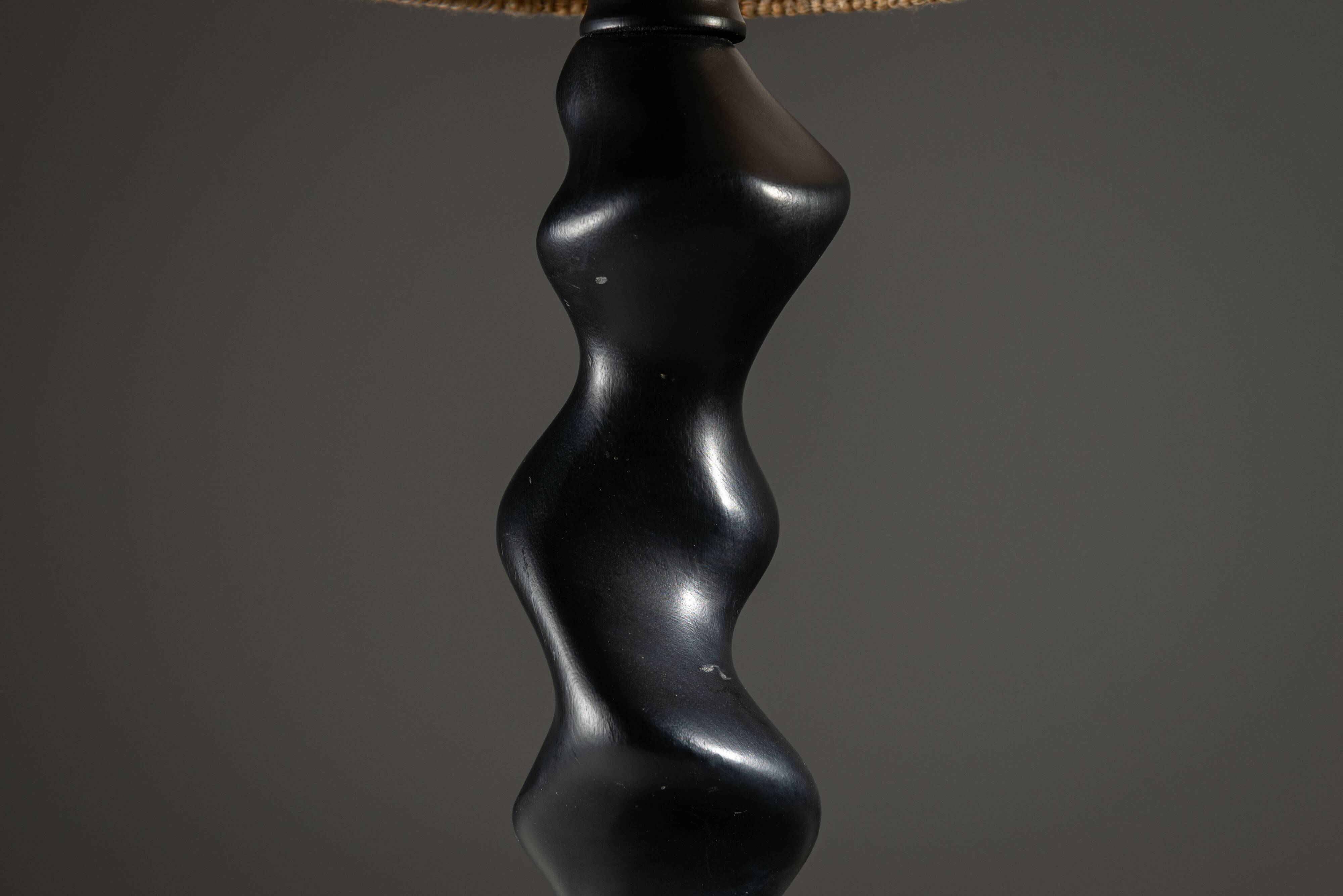 Sculptural wooden Typ 42 table lamp by Temde