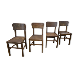 4 chaises bistrot café 1950