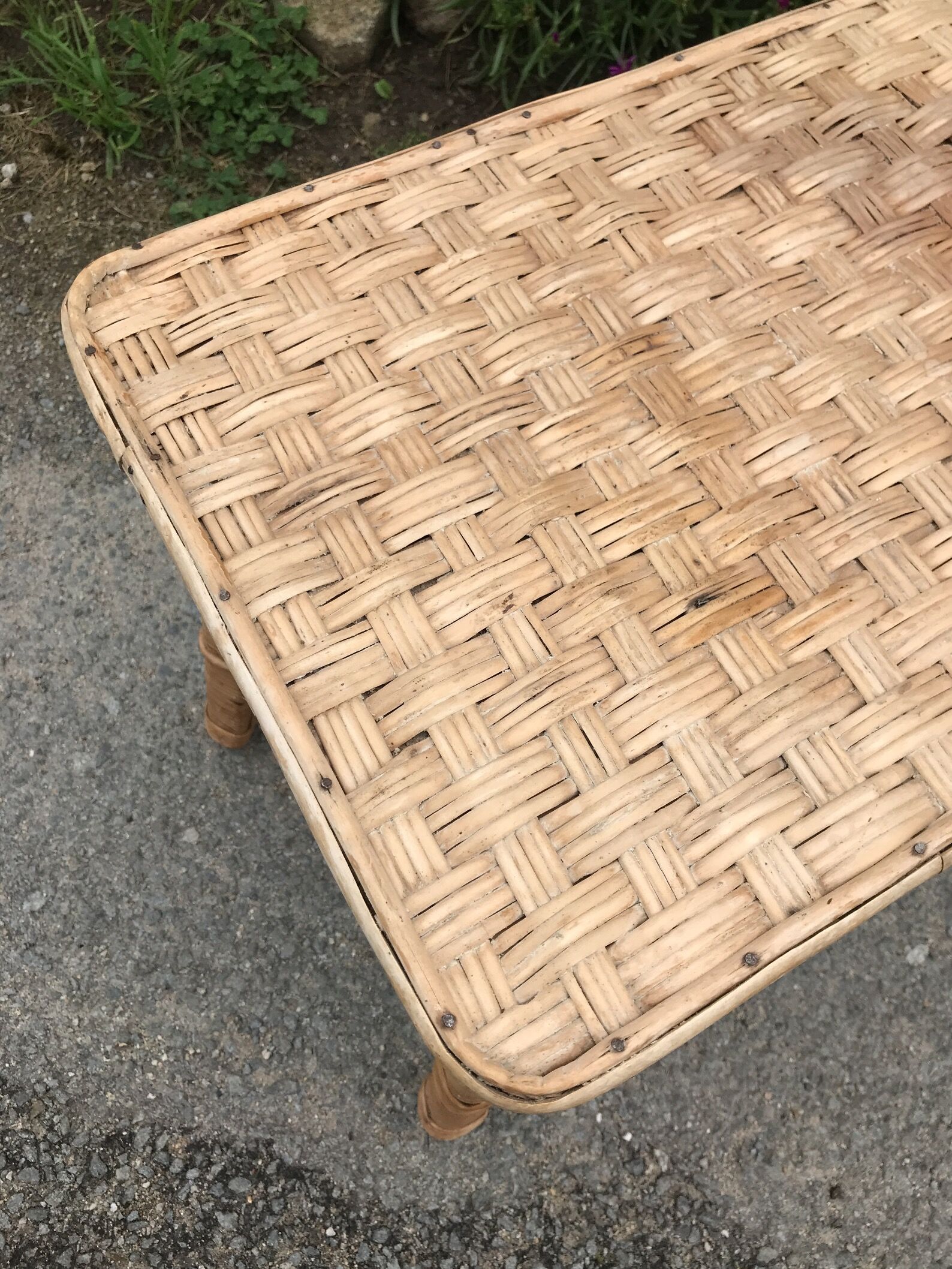 Vintage rattan coffee table