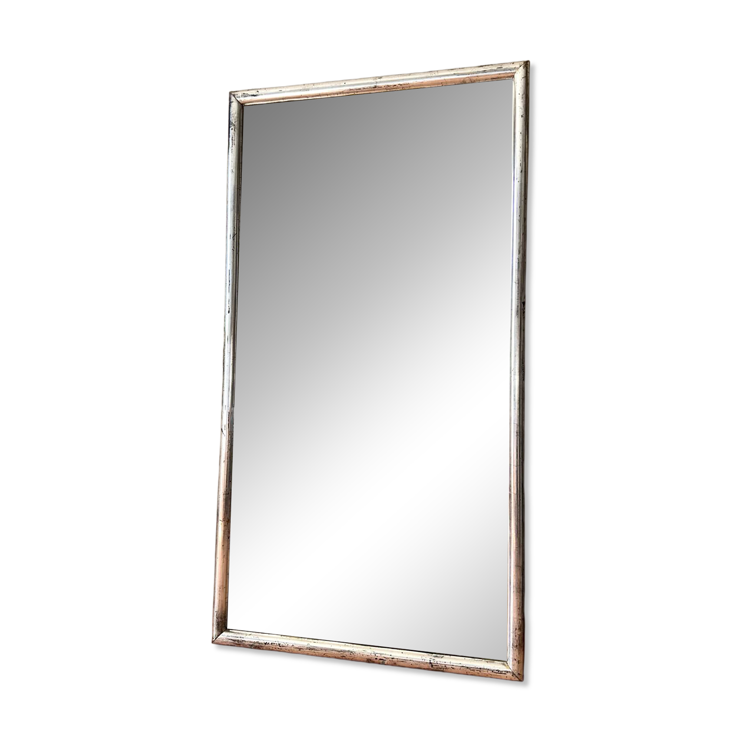 Miroir bistrot ancien feuille d’argent XIXème