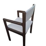 Set of 6 wooden and fabric chairs