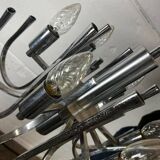 Lustre vintage chromé / suspension avec 6 points lumineux