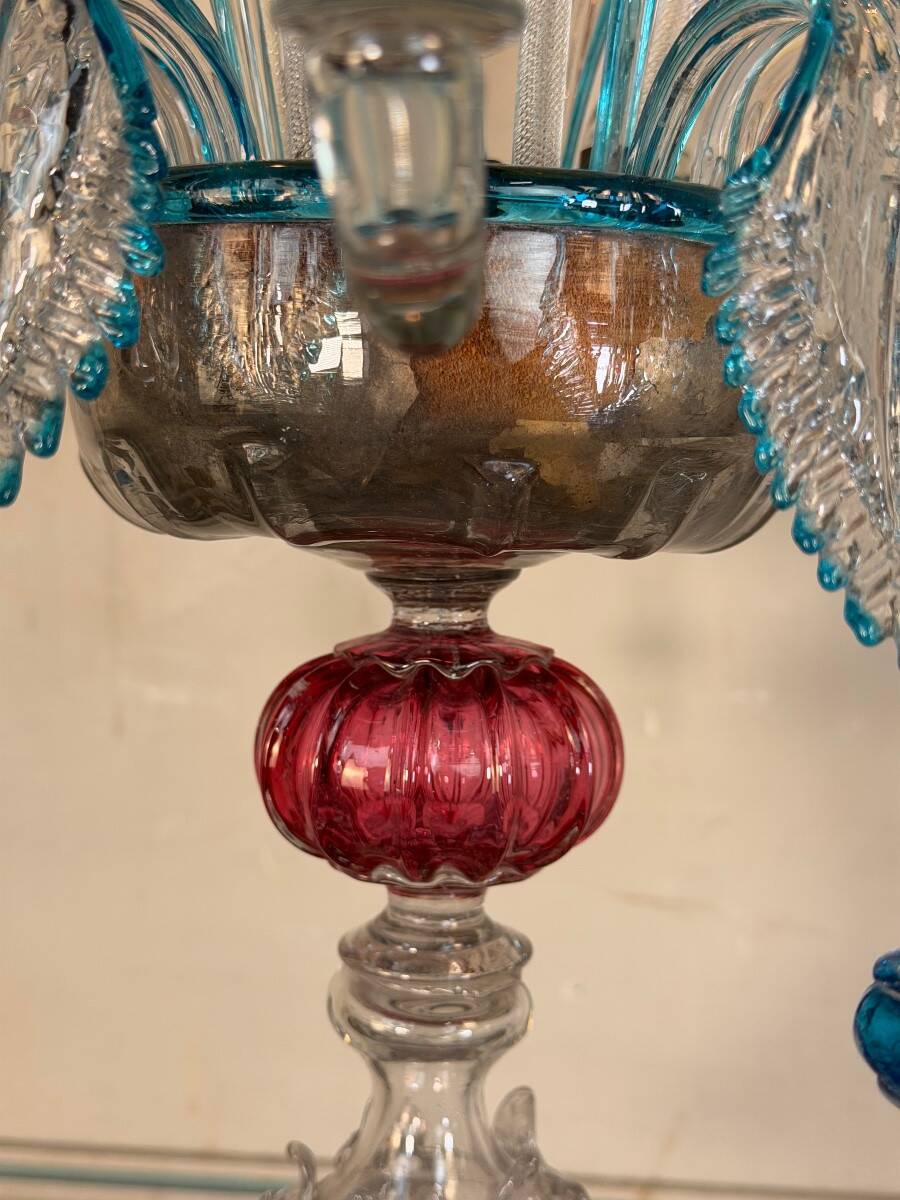 Girandole vénitienne en verre de Murano multicolore, XIXème siècle