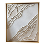 White and cream textured relief painting