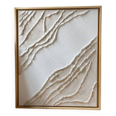 White and cream textured relief painting