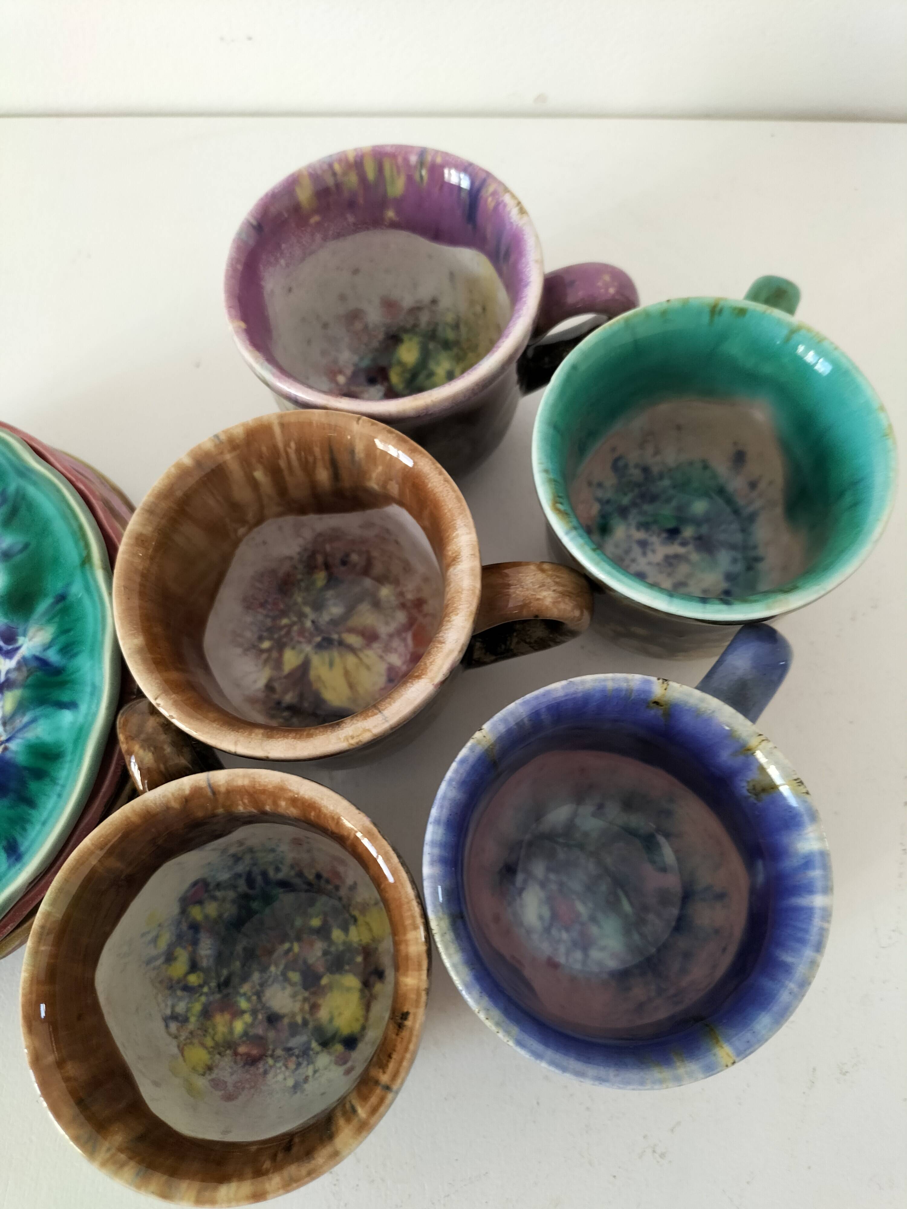 Gaston Gaubier ceramic cups and saucers