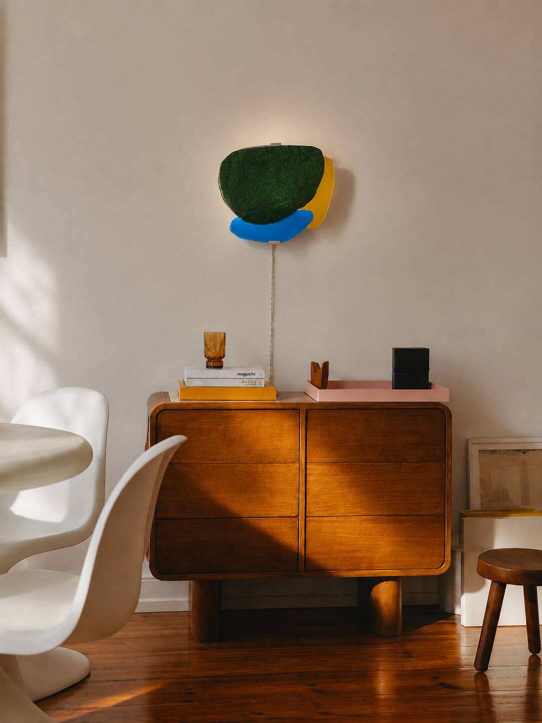 Handcrafted glass wall light