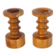 Pair of Scandinavian wooden candle holders 1970