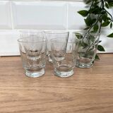 Set of 5 glasses engraved glass cup