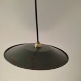 Old suspension in green enamelled sheet metal