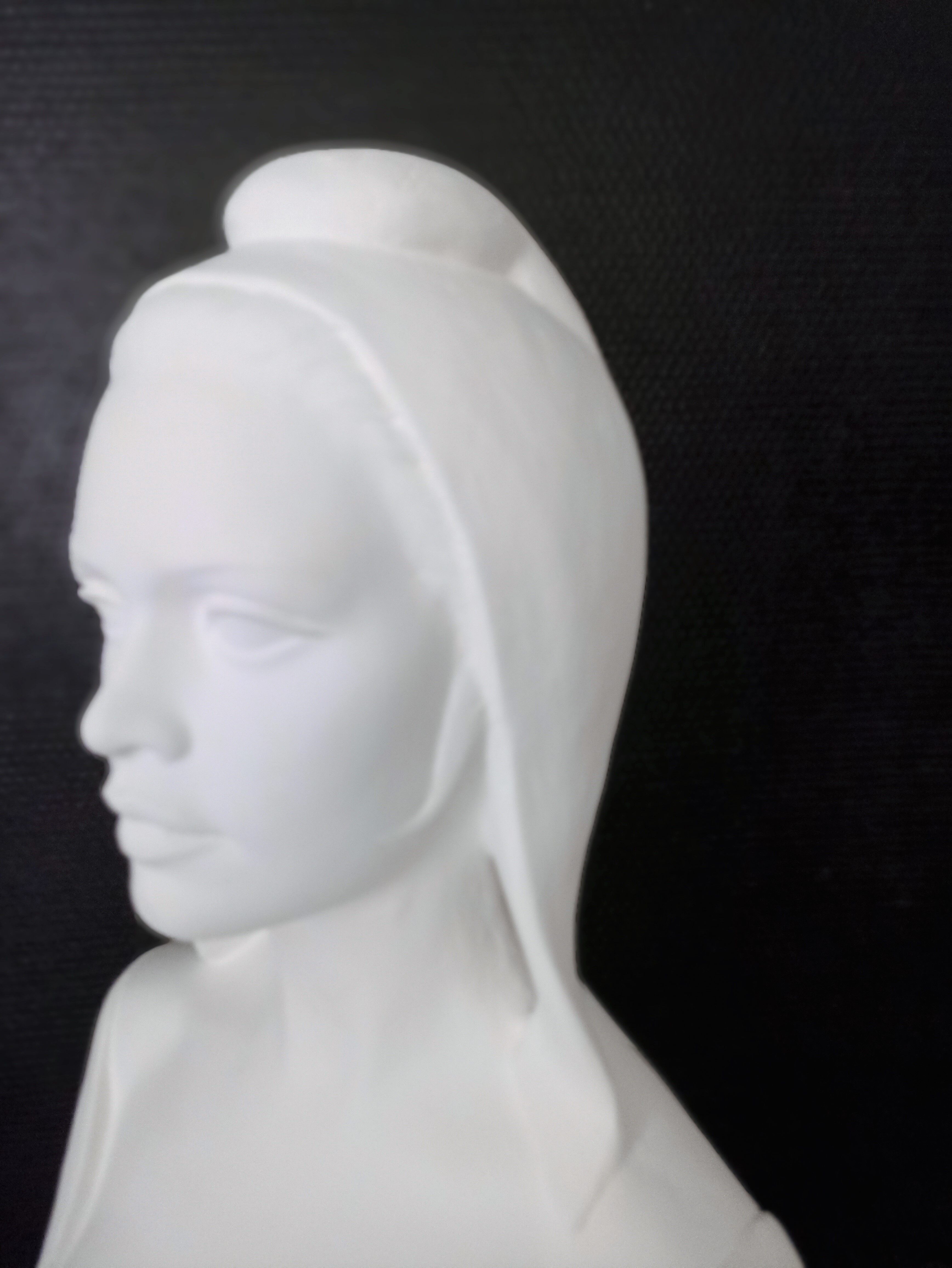 Large bust Marianne H:64cm B. Bardot in plaster