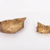 Decorative brass leaf bowl set, Italy