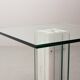 White Marble Italian Square Side Table with Glass Top and Lighting Option