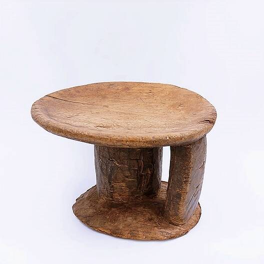 African tonga stool with handle