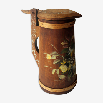 Handmade wooden milk jug, 1960s