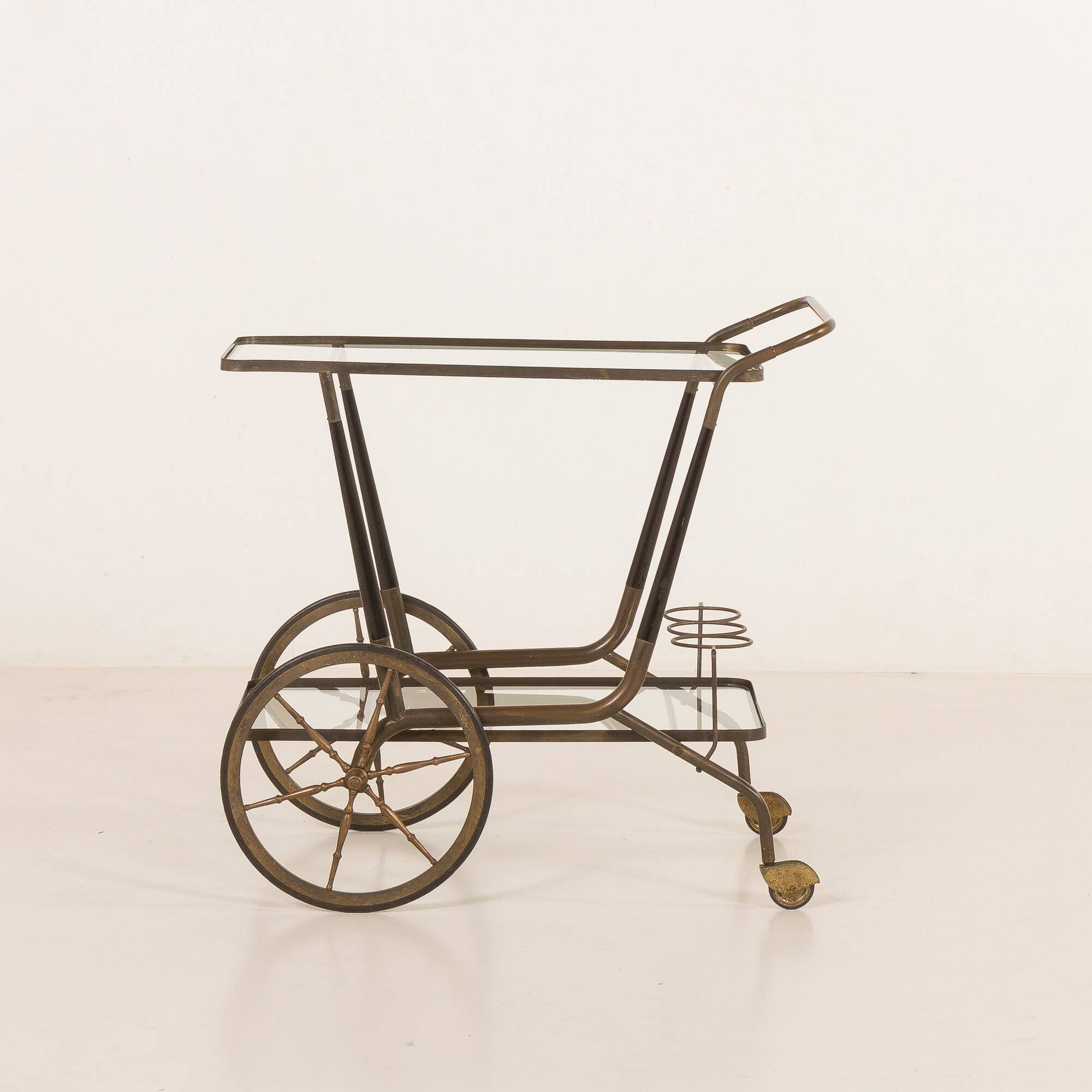 Chariot de bar italien des années 50, chariot de service attribué à Cesare Lacca.