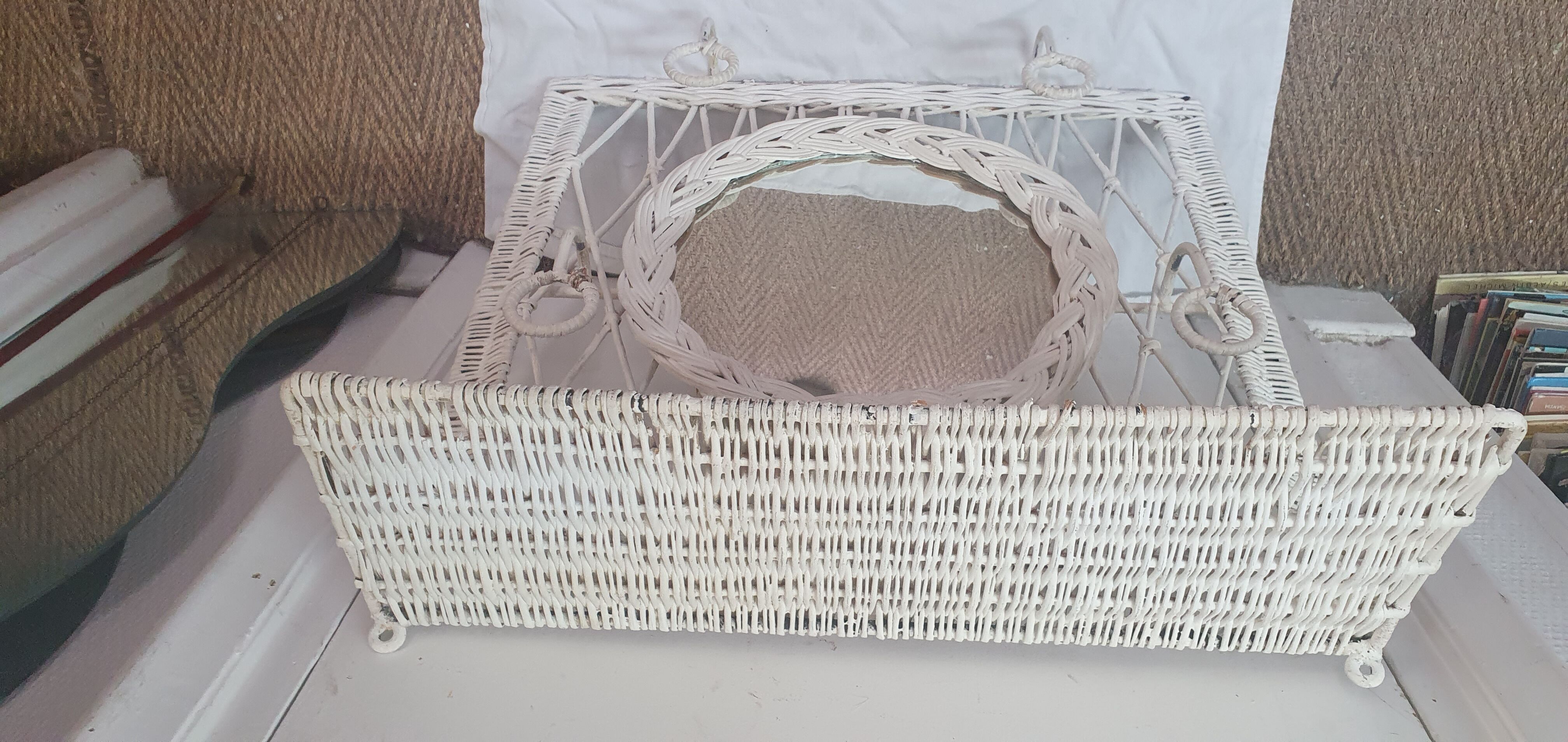 1970s rattan coat rack