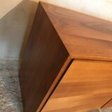 Buffet box storage cabinet vintage 1960-80 blond walnut