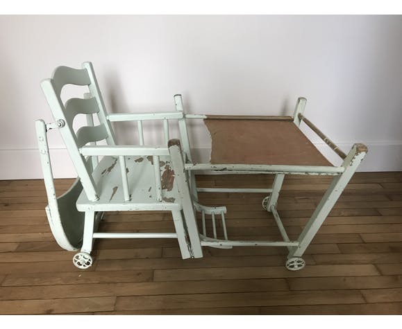 Chaise haute bébé transformable années 50
