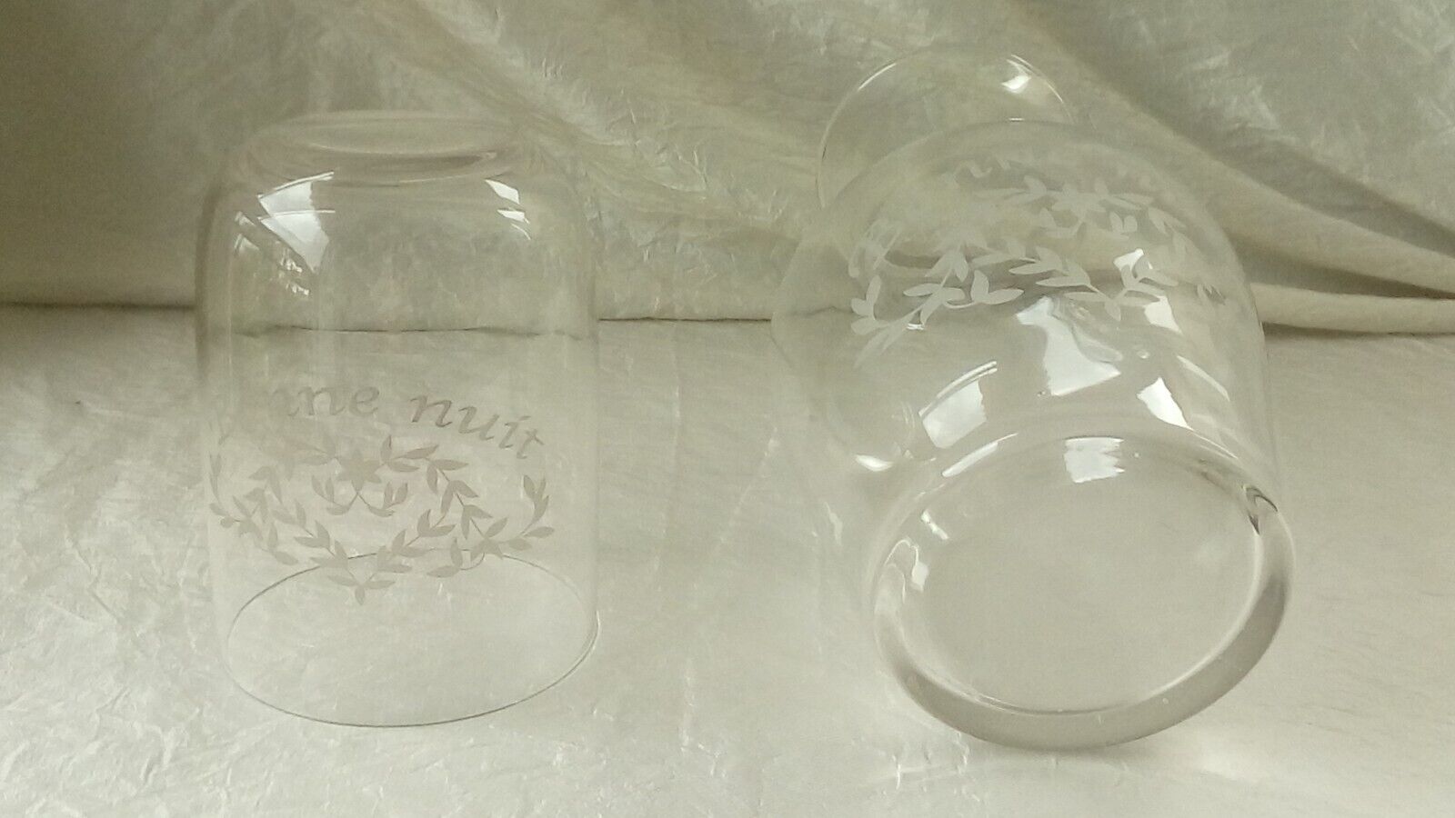 Night service in crystal grave good night 2 pieces carafe and glass