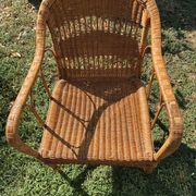 Vintage colonial lounge chair in rattan, pre-1950s.