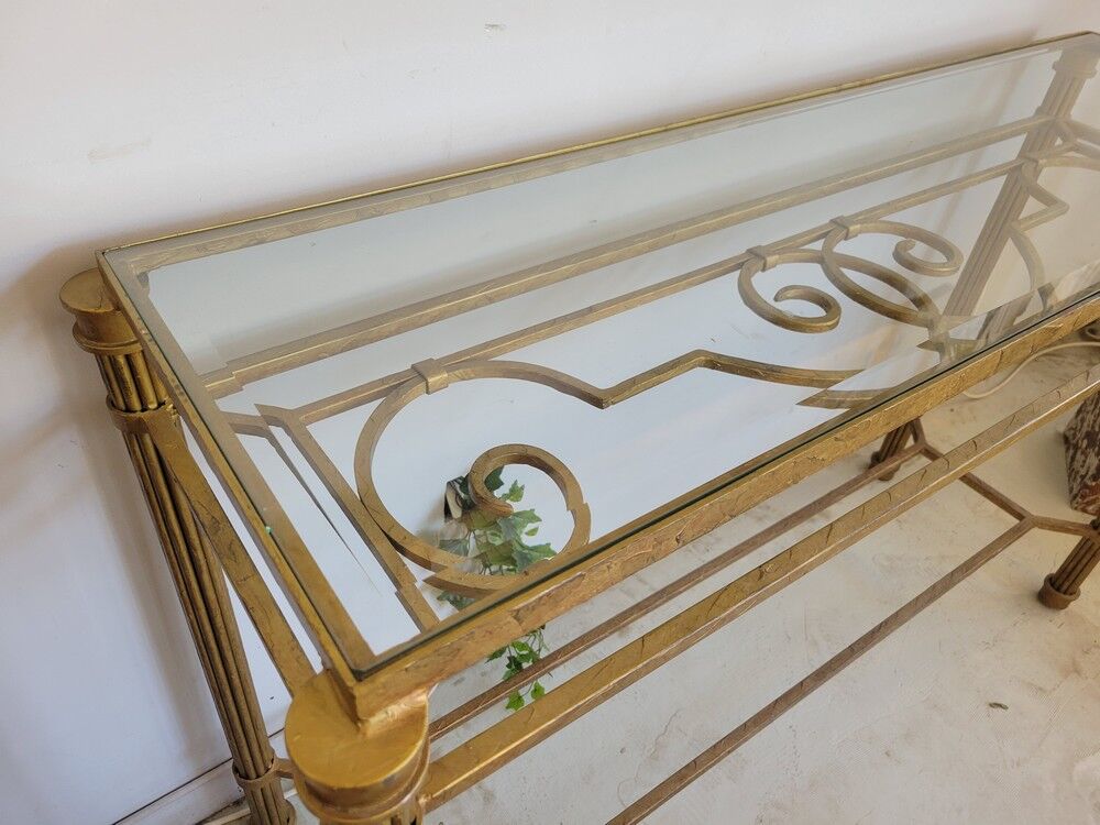 Golden metal console