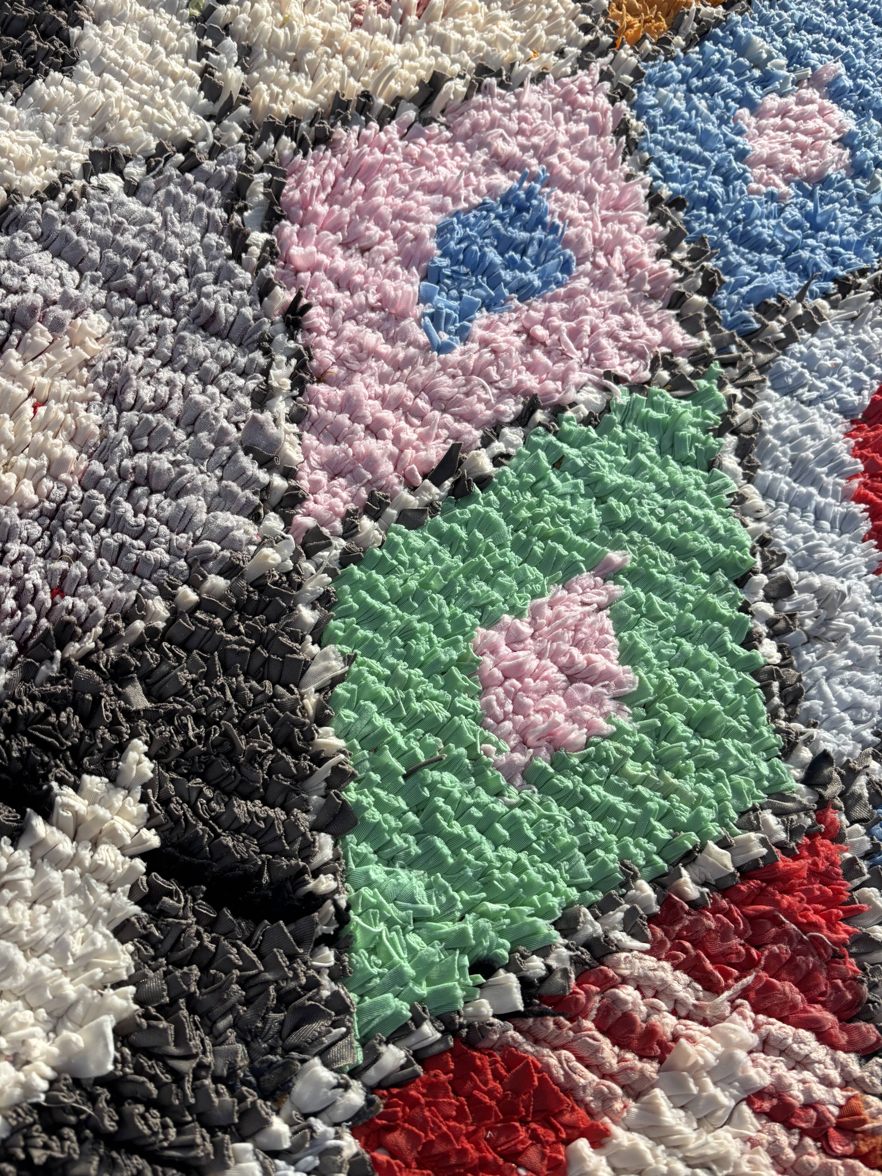 Boucherouite Berber rug – 100 x 210 cm – Handmade in Morocco